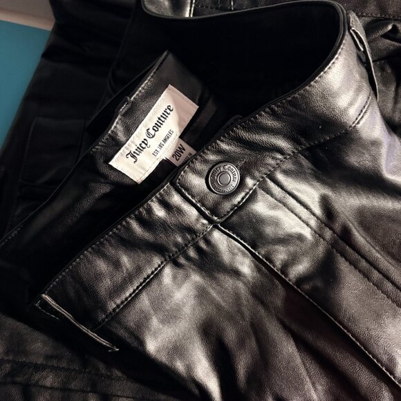 Brand New Juicy Couture Black Plether Pants Sz 20W JC299B RRLP - Picture 4 of 4